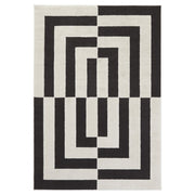 Lavin Rugs T9035 Optika 5'3" x 7'6" Geo Rug, Cream Black/White - T9035-0507
