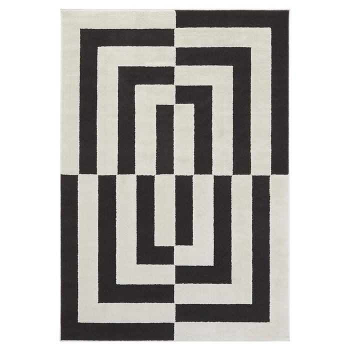 Lavin Rugs T9035 Optika 7'10" x 10'10" Geo Rug, Cream Black/White - T9035-0811