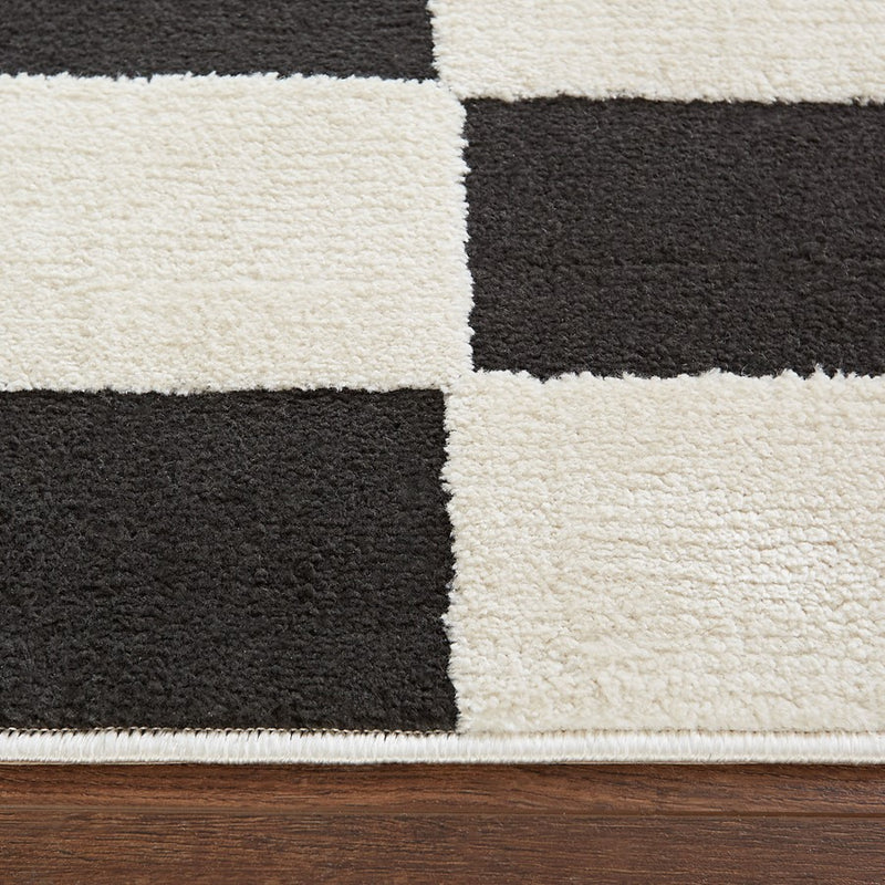 Lavin Rugs T9035 Optika 9'10" x 13'2" Geo Rug, Cream Black/White