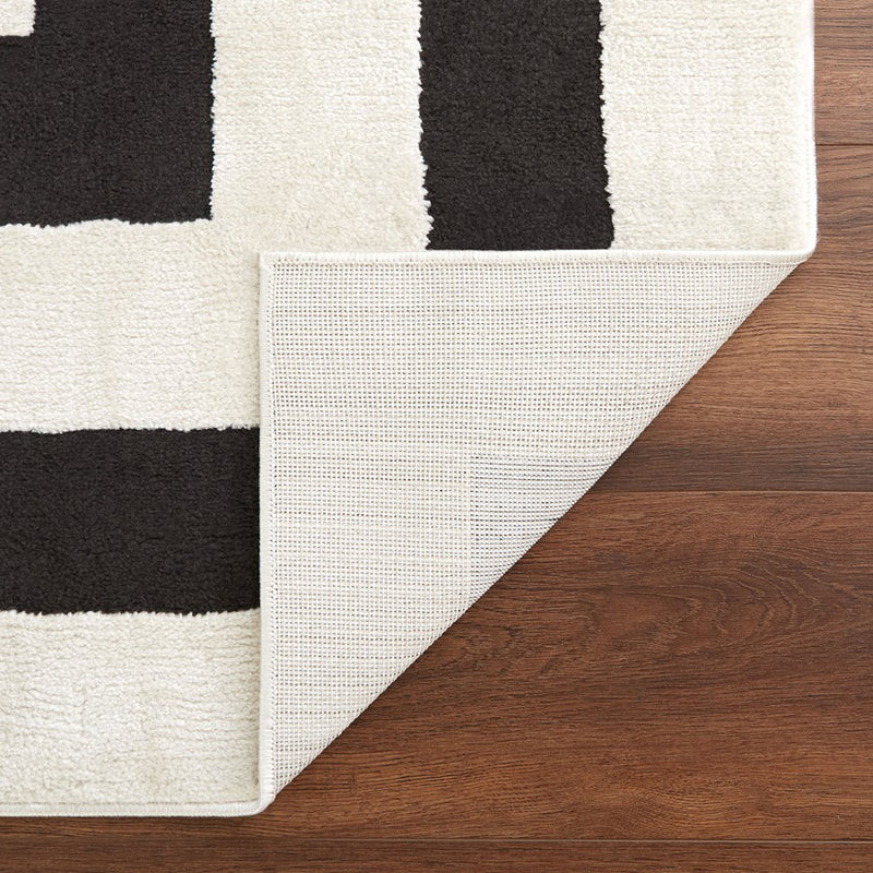 Lavin Rugs T9035 Optika 9'10" x 13'2" Geo Rug, Cream Black/White