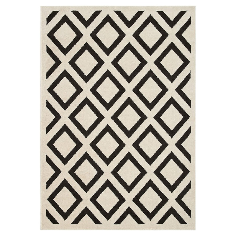 Lavin Rugs T9036 Optika 2' x 3' Geo Rug, Cream Black/White - T9036-0203