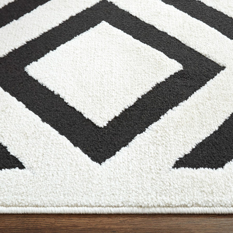 Lavin Rugs T9036 Optika 2' x 3' Geo Rug, Cream Black/White