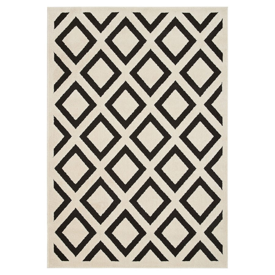 Lavin Rugs T9036 Optika 5'3" x 7'6" Geo Rug, Cream Black/White - T9036-0507