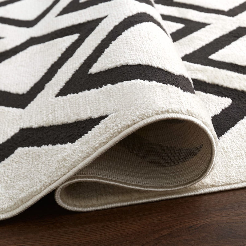 Lavin Rugs T9036 Optika 6'7" x 9'6" Geo Rug, Cream Black/White