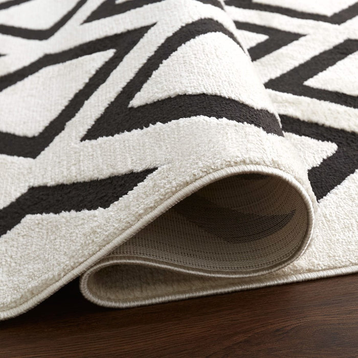 Lavin Rugs T9036 Optika 7'10" x 10'10" Geo Rug, Cream Black/White