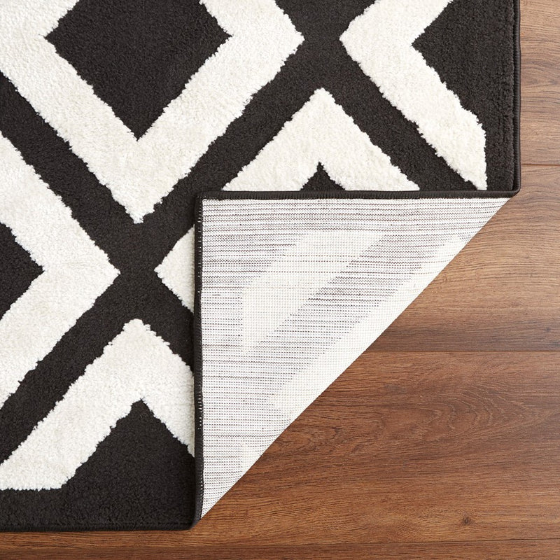 Lavin Rugs T9038 Optika 2' x 3' Geo Rug, Cream Black/White