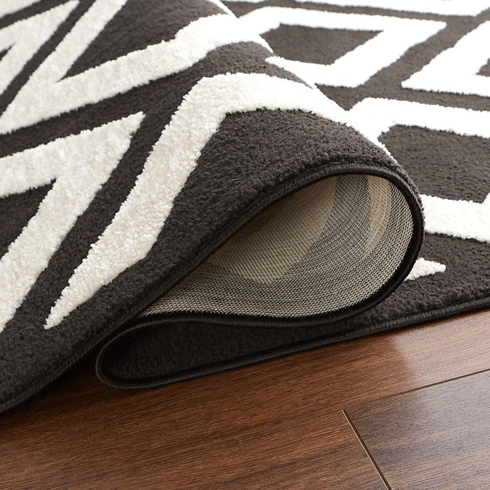 Lavin Rugs T9038 Optika 6'7" x 9'6" Geo Rug, Cream Black/White