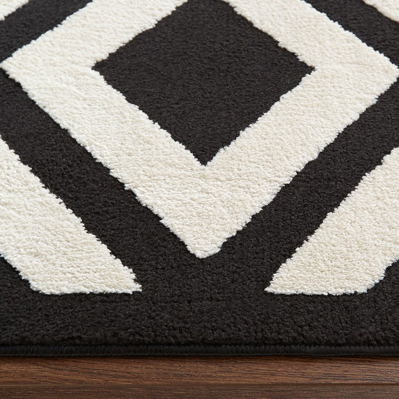 Lavin Rugs T9038 Optika 7'10" x 10'10" Geo Rug, Cream Black/White