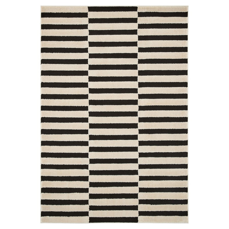 Lavin Rugs T9039 Optika 6'7" x 9'6" Geo Rug, Cream Black/White - T9039-0609