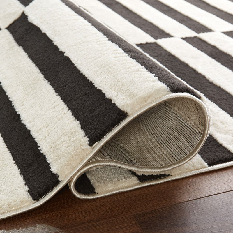 Lavin Rugs T9039 Optika 9'10" x 13'2" Geo Rug, Cream Black/White