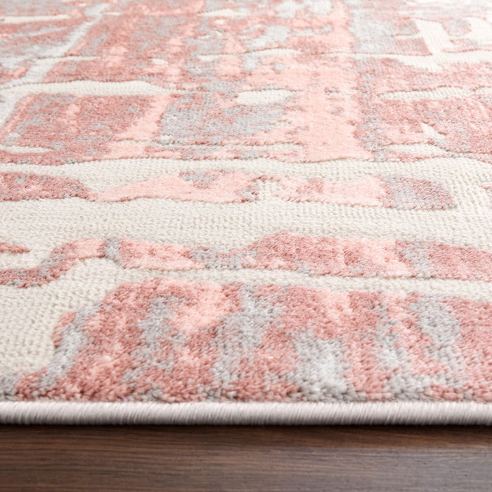 Lavin Rugs U5001 Betsi 2' x 3' Painterly Rug, Cream Grey Pink/Pink