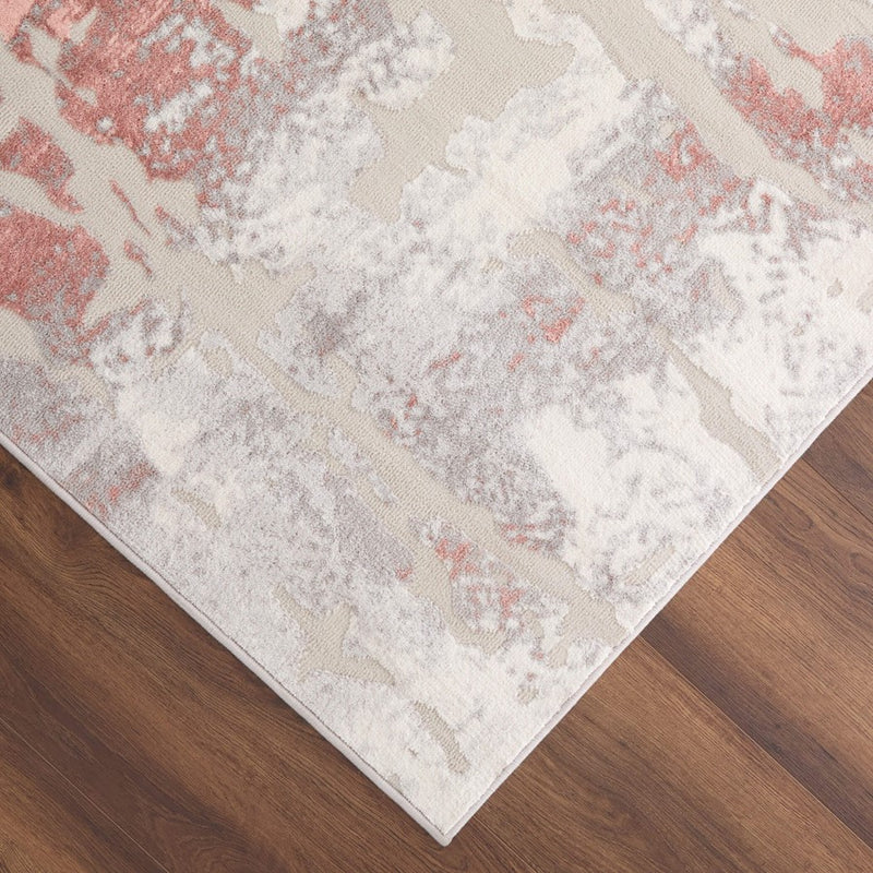 Lavin Rugs U5001 Betsi 2' x 3' Painterly Rug, Cream Grey Pink/Pink