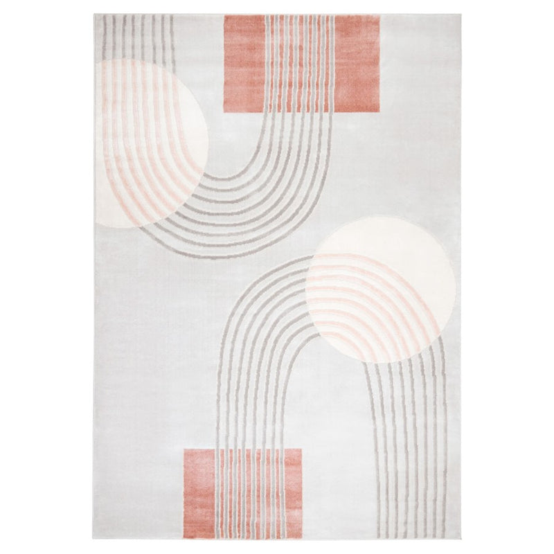 Lavin Rugs U5002 Betsi 2' x 3' Geometric Rug, Cream Grey Pink/Pink - U5002-0203