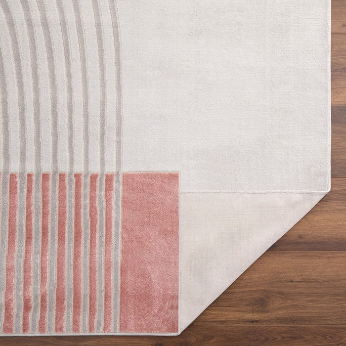 Lavin Rugs U5002 Betsi 5'3" x 7'6" Geo Rug, Cream Grey Pink/Pink