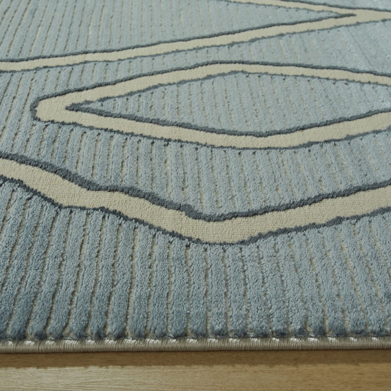 Lavin Rugs U5005 Betsi 2' x 3' Geo Rug, L.Blue/L.Blue/Blue