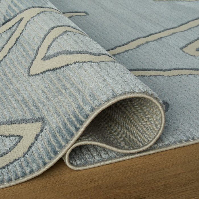 Lavin Rugs U5005 Betsi 2' x 3' Geo Rug, L.Blue/L.Blue/Blue