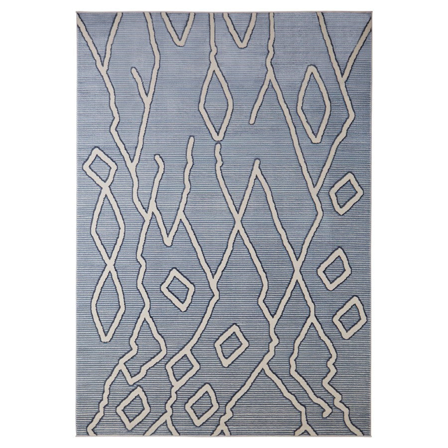 Lavin Rugs U5005 Betsi 9'10" x 13'2" Geo Rug, L.Blue/L.Blue/Blue - U5005-1013