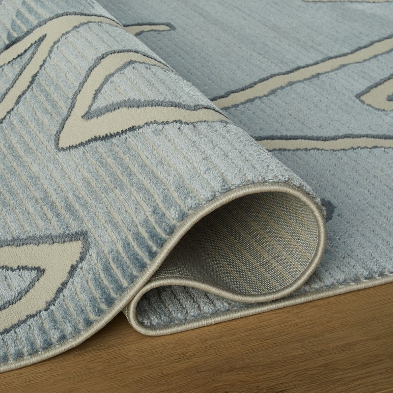 Lavin Rugs U5005 Betsi 9'10" x 13'2" Geo Rug, L.Blue/L.Blue/Blue