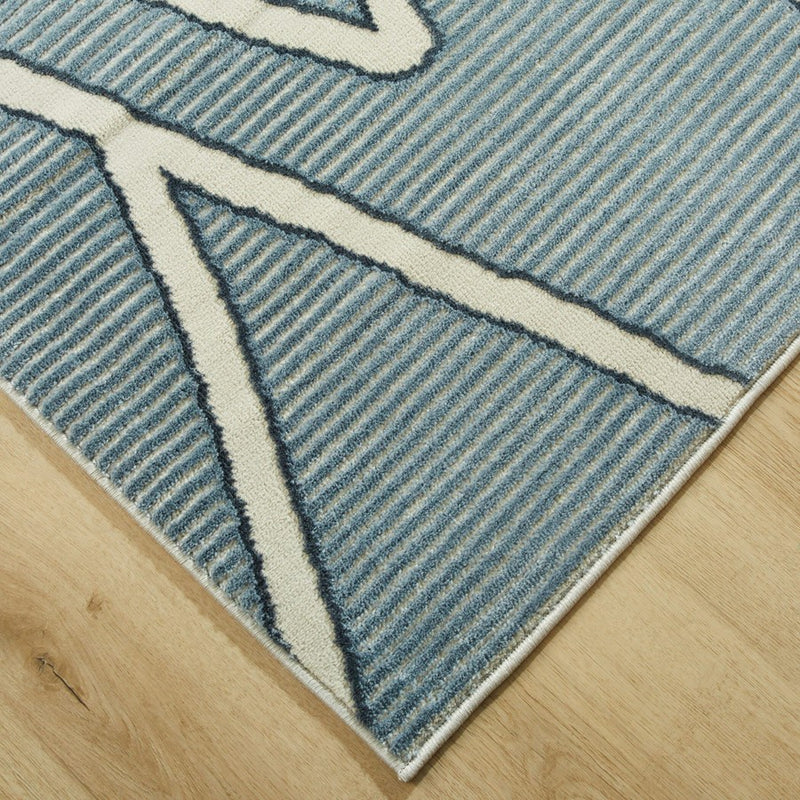 Lavin Rugs U5005 Betsi 9'10" x 13'2" Geo Rug, L.Blue/L.Blue/Blue