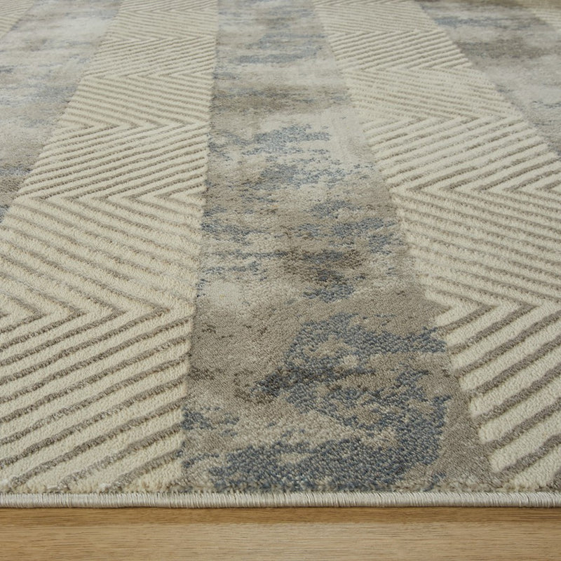 Lavin Rugs U5006 Betsi 2' x 3' Stripe Rug, Cream Grey/Mineral Tones
