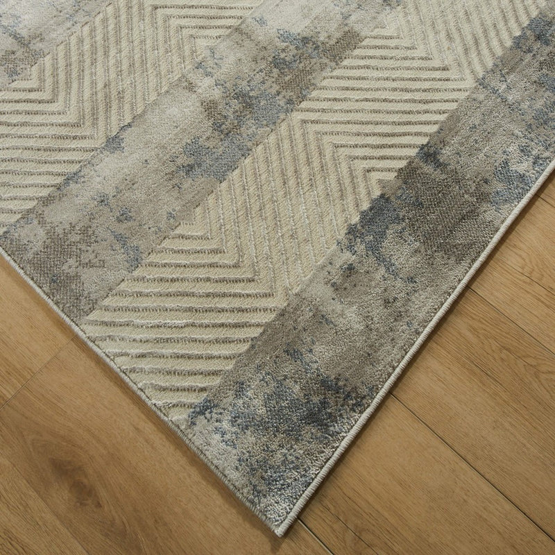 Lavin Rugs U5006 Betsi 2' x 3' Stripe Rug, Cream Grey/Mineral Tones
