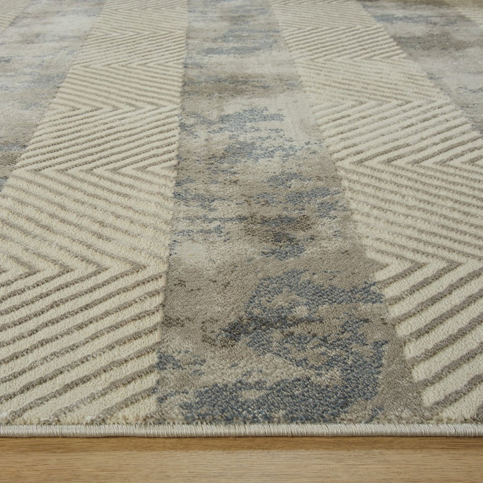 Lavin Rugs U5006 Betsi 5'3" x 7'6" Stripe Rug, Cream Grey/Mineral