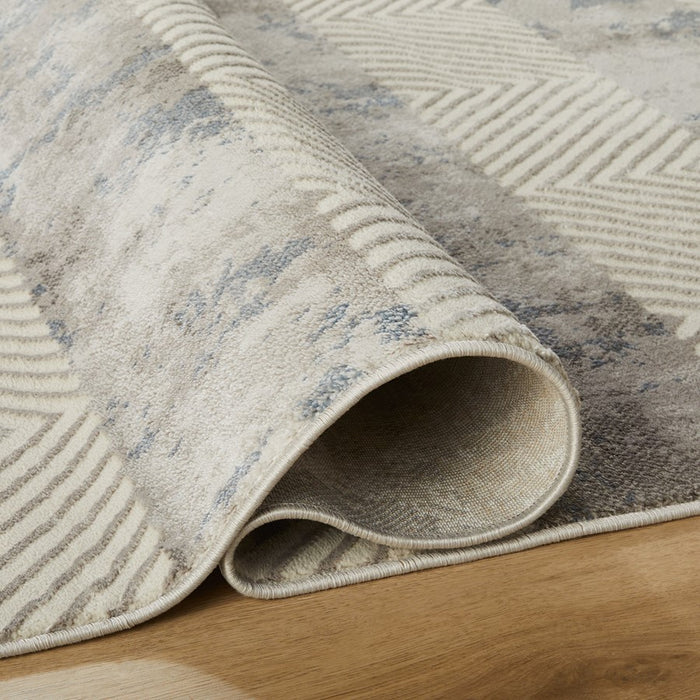 Lavin Rugs U5006 Betsi 6'7" x 9'6" Stripe Rug, Cream Grey/Mineral