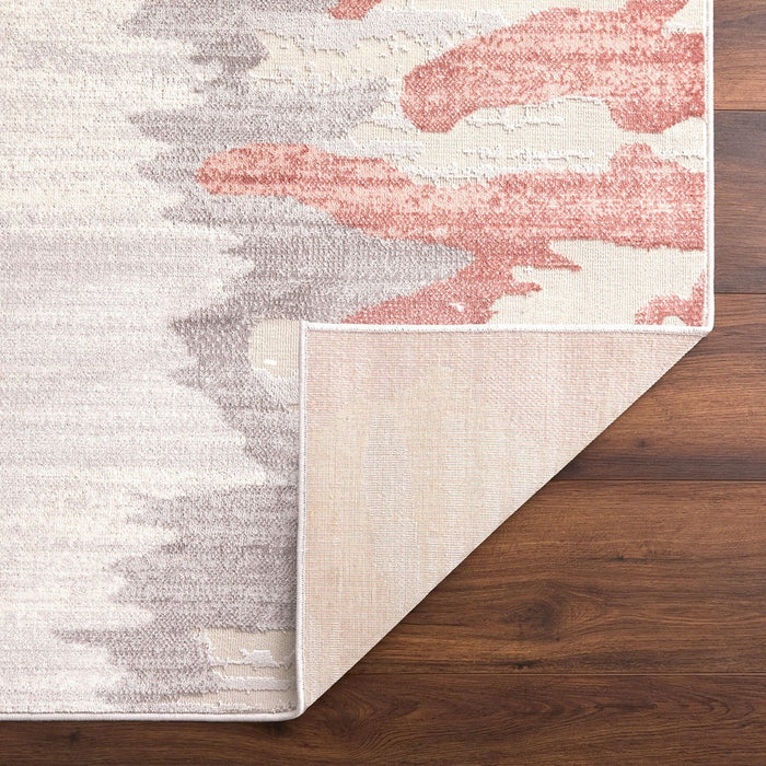 Lavin Rugs U5007 Betsi 2' x 3' Painterly Rug, Cream Grey Pink/Pink