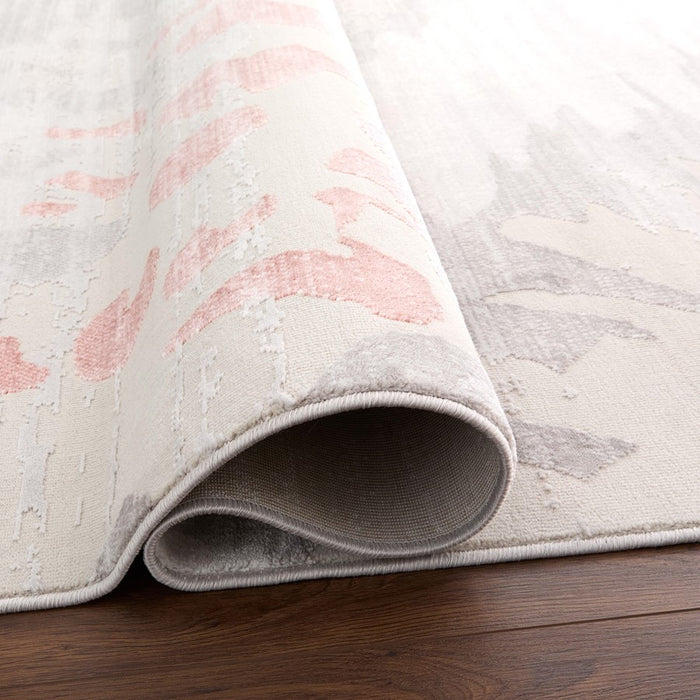 Lavin Rugs U5007 Betsi 5'3" x 7'6" Painterly Rug, Grey Pink/Pink