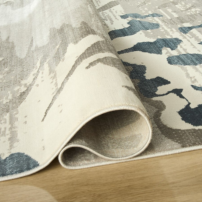 Lavin Rugs U5008 Betsi 2' x 3' Painterly Rug, Grey L.Blue/Blue