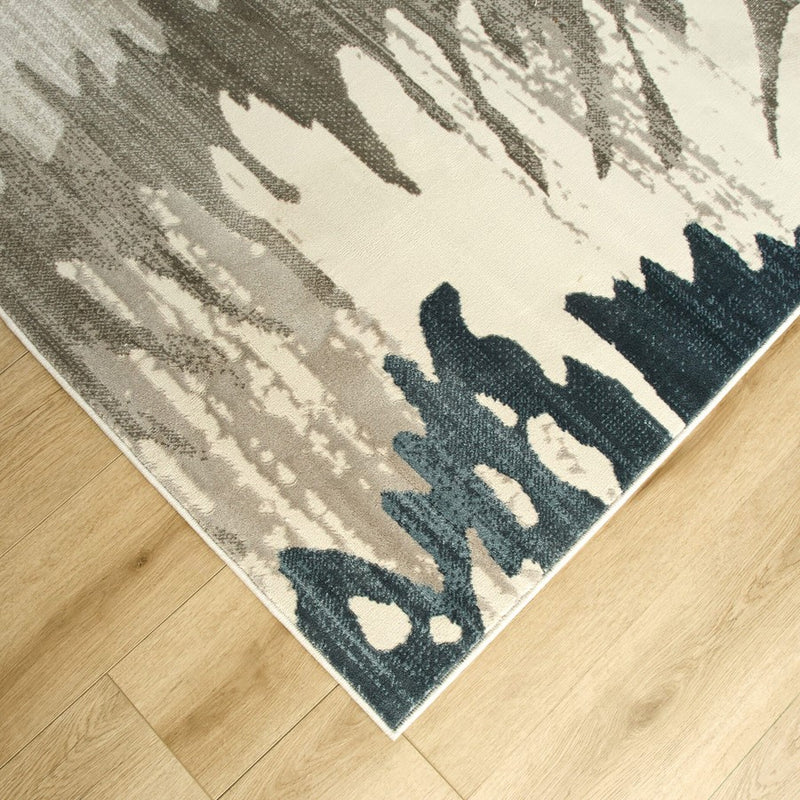 Lavin Rugs U5008 Betsi 5'3" x 7'6" Painterly Rug, Grey L.Blue/Blue