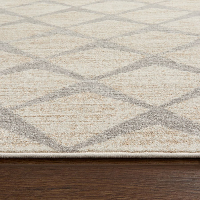 Lavin Rugs U5009 Betsi 5'3" x 7'6" Geo Rug, Cream Grey/Neutral