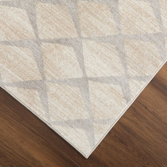 Lavin Rugs U5009 Betsi 5'3" x 7'6" Geo Rug, Cream Grey/Neutral