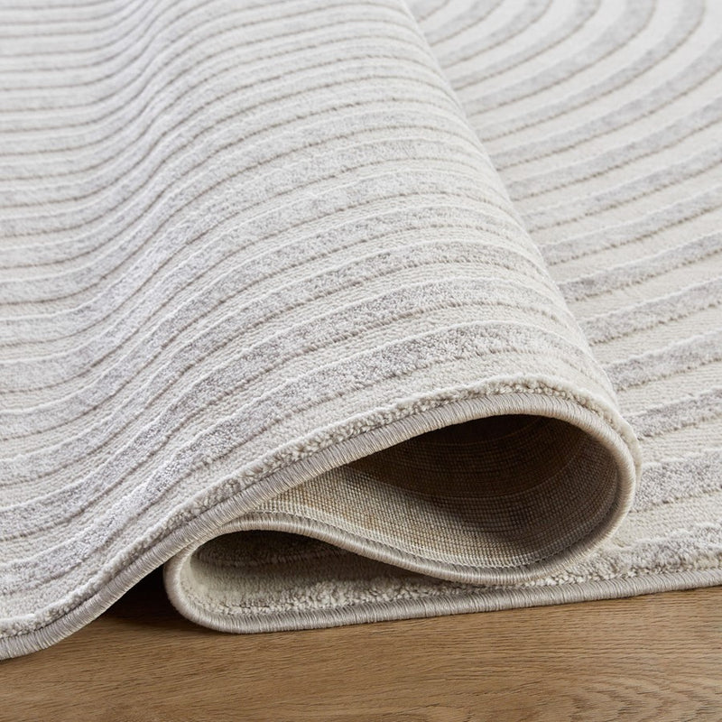 Lavin Rugs U5011 Betsi 2' x 3' Linear Geo Rug, Cream Grey/Neutral
