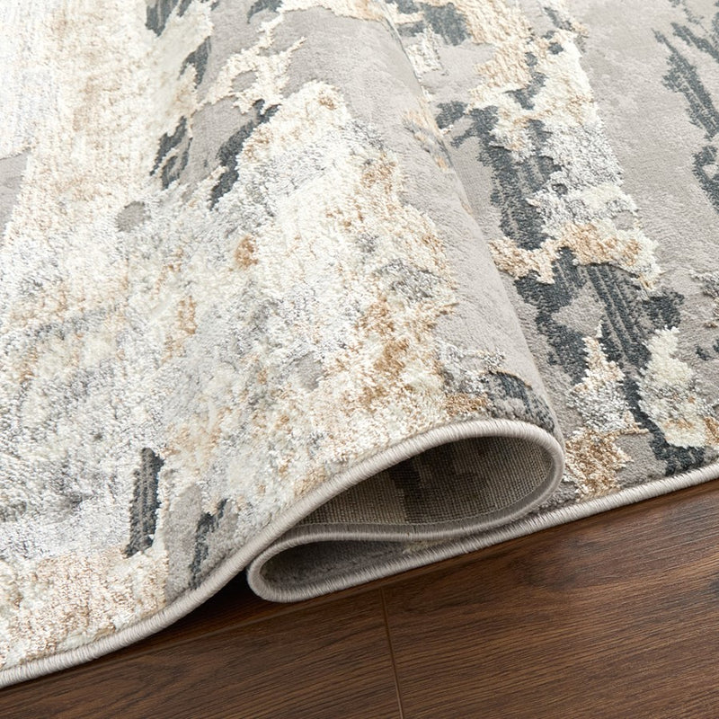 Lavin Rugs U5012 Jasmine 5'3" x 7'6" Painterly Rug, Grey Black/Min