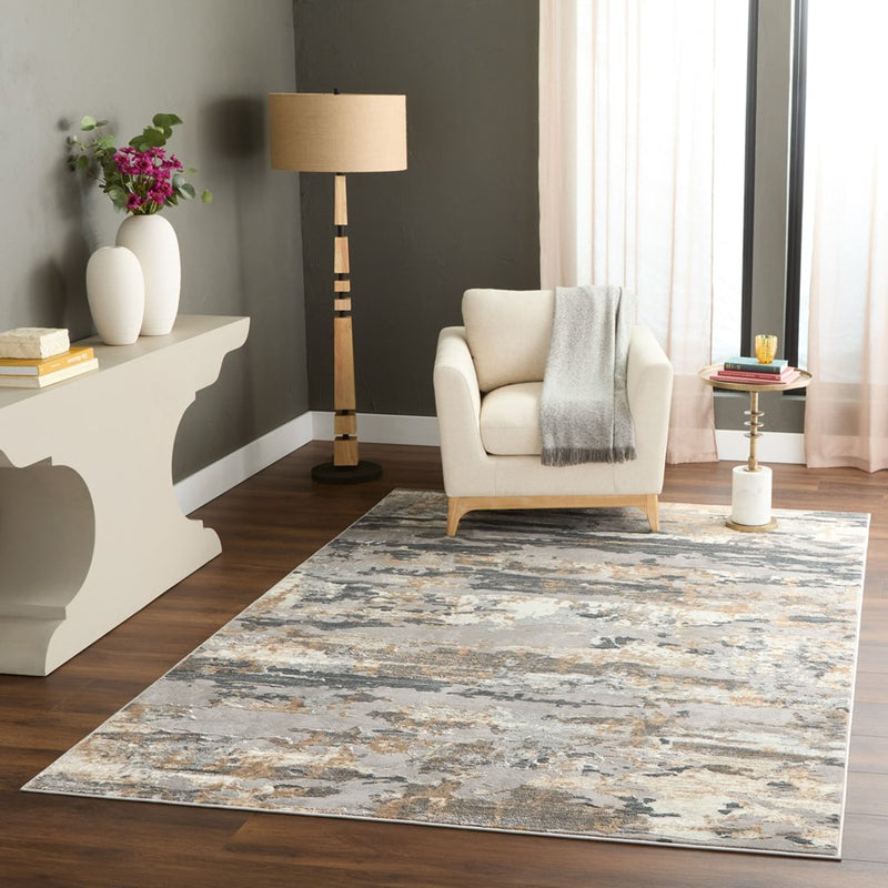Lavin Rugs U5012 Jasmine 9'10"x13'2" Painterly Rug, Grey Black/Min