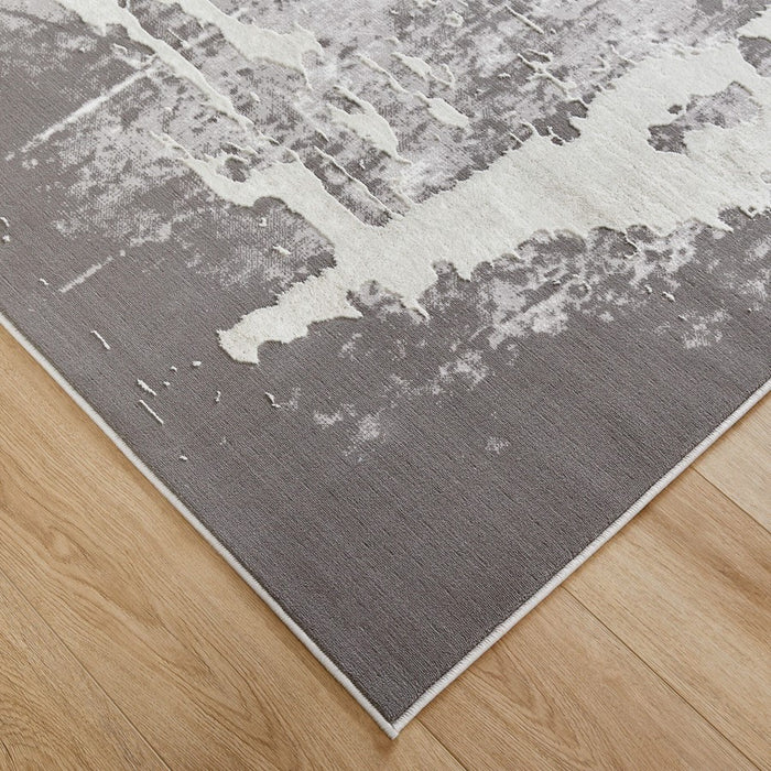 Lavin Rugs U5013 Jasmine 6'7" x 9'6" Painterly Rug, Grey Black/Grey