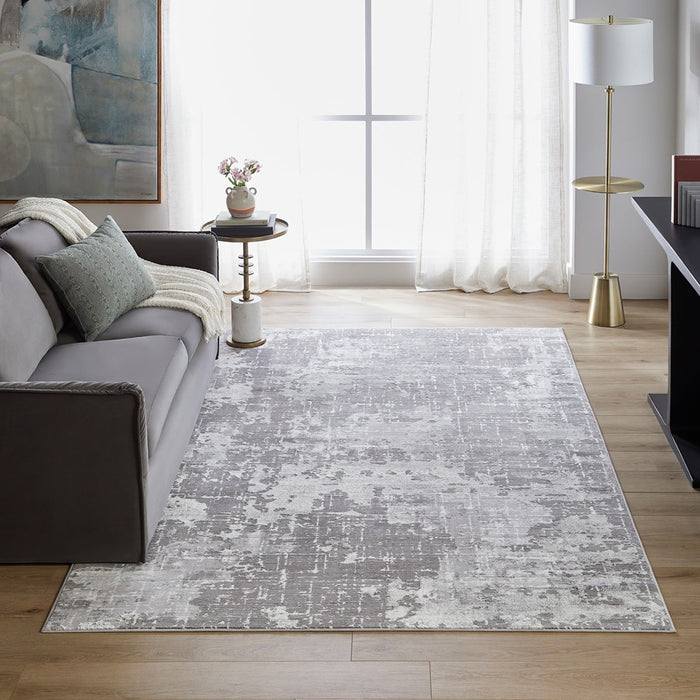 Lavin Rugs U5014 Jasmine 7'10"x10'10" Painterly Rug, Grey Black/Min
