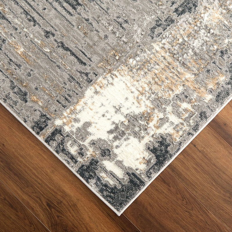 Lavin Rugs U5015 Jasmine 2' x 3' Painterly Rug, Grey Black/Grey