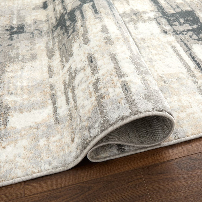Lavin Rugs U5015 Jasmine 5'3" x 7'6" Painterly Rug, Grey Black/Grey