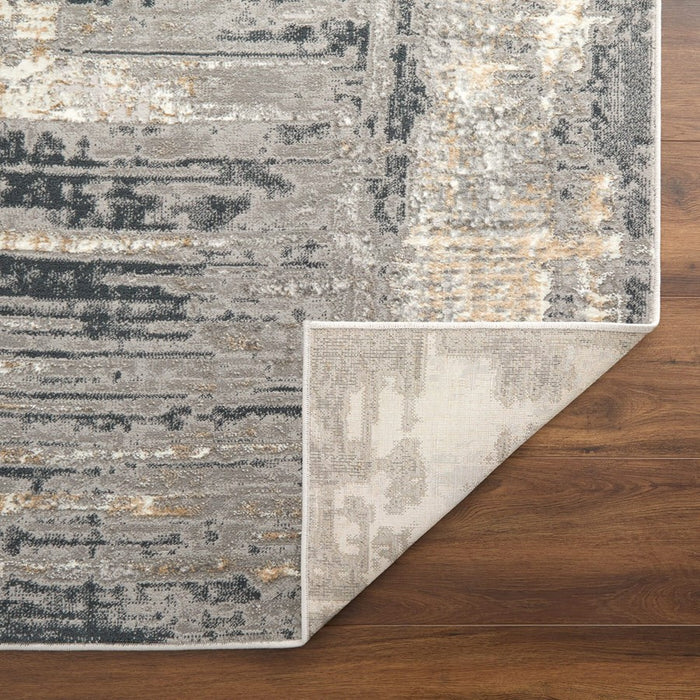 Lavin Rugs U5015 Jasmine 5'3" x 7'6" Painterly Rug, Grey Black/Grey