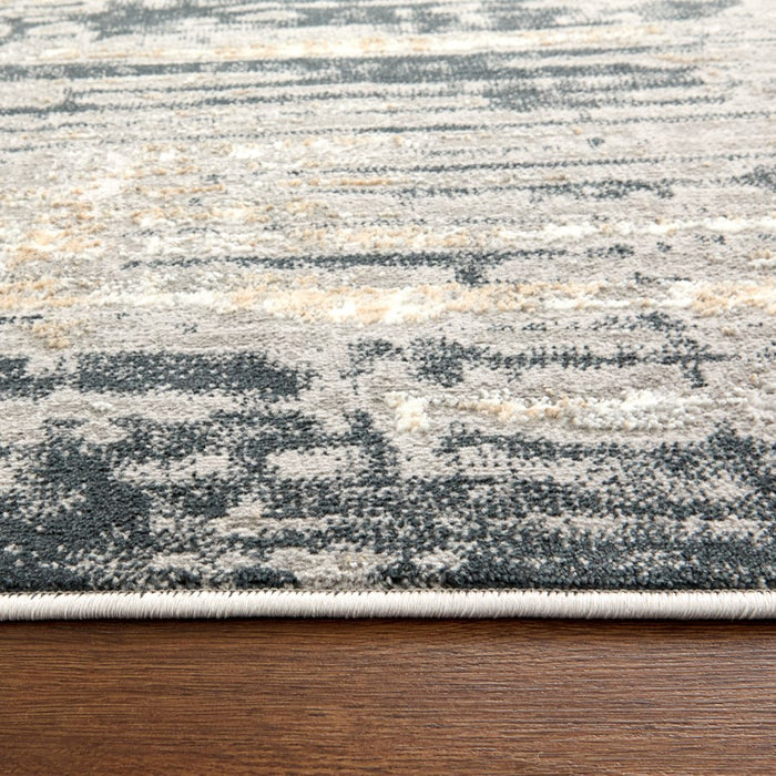 Lavin Rugs U5015 Jasmine 6'7" x 9'6" Painterly Rug, Grey Black/Grey