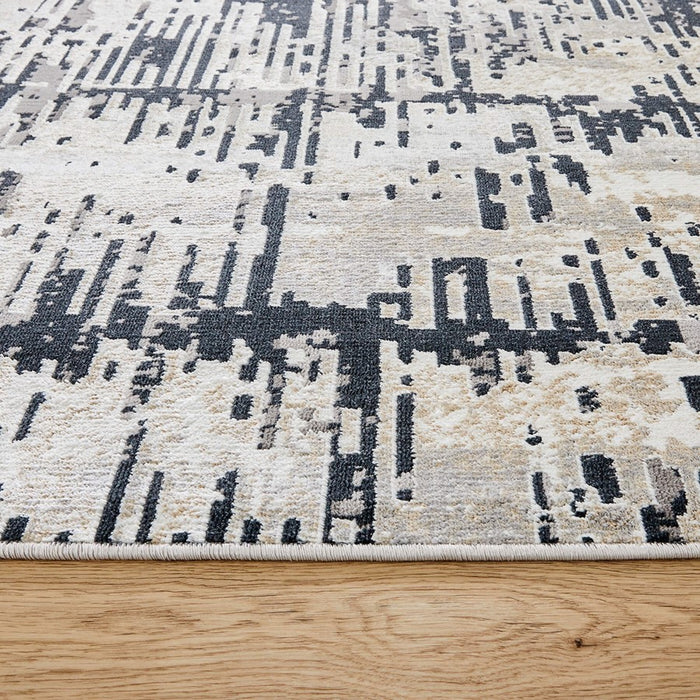 Lavin Rugs U5016 Jasmine 6'7" x 9'6" Painterly Rug, Grey Black/Grey