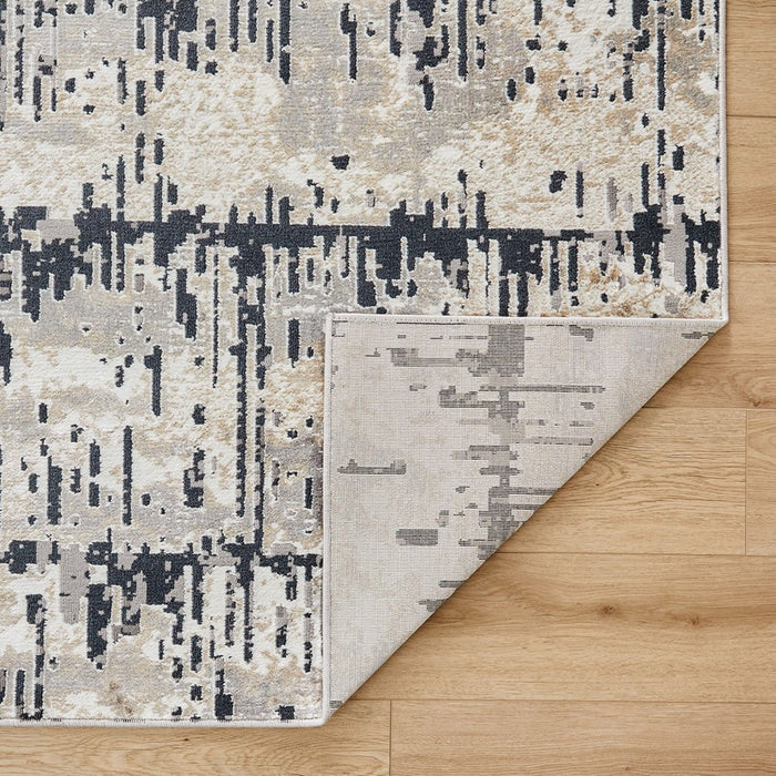 Lavin Rugs U5016 Jasmine 6'7" x 9'6" Painterly Rug, Grey Black/Grey