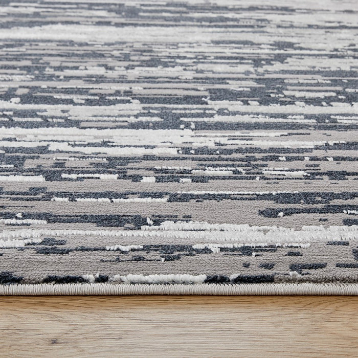 Lavin Rugs U5017 Jasmine 5'3" x 7'6" Painterly Rug, Grey Black/Grey