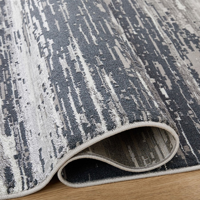 Lavin Rugs U5017 Jasmine 5'3" x 7'6" Painterly Rug, Grey Black/Grey