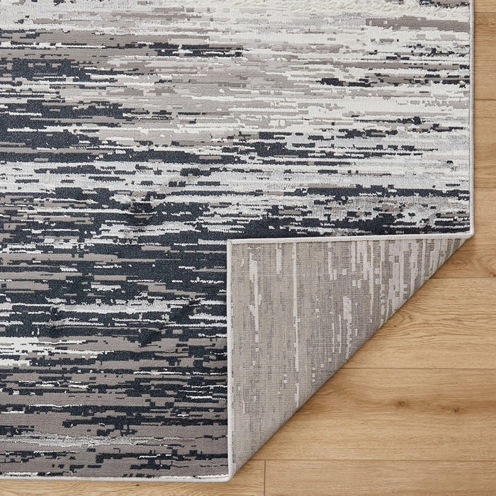 Lavin Rugs U5017 Jasmine 5'3" x 7'6" Painterly Rug, Grey Black/Grey