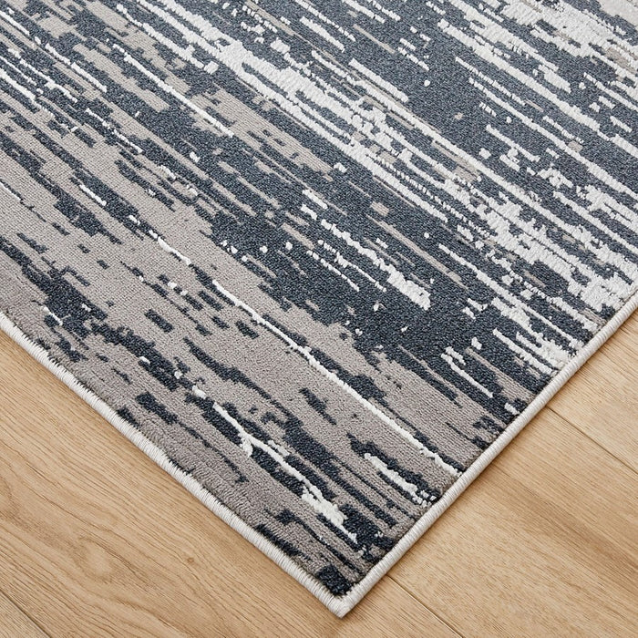 Lavin Rugs U5017 Jasmine 6'7" x 9'6" Painterly Rug, Grey Black/Grey