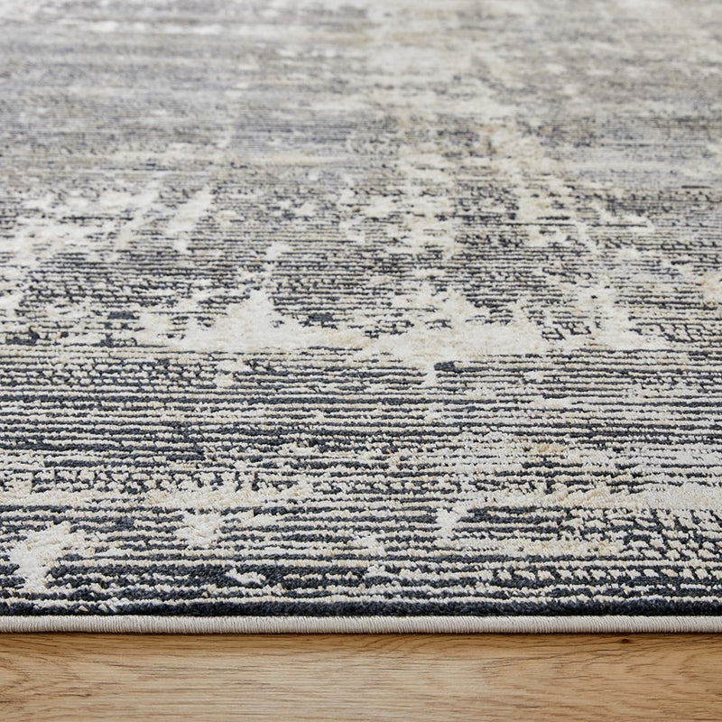 Lavin Rugs U5018 Jasmine 6'7" x 9'6" Painterly Rug, Grey Black/Grey