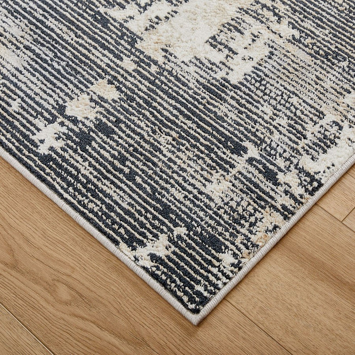 Lavin Rugs U5018 Jasmine 7'10"x10'10" Painterly Rug, Black/Grey